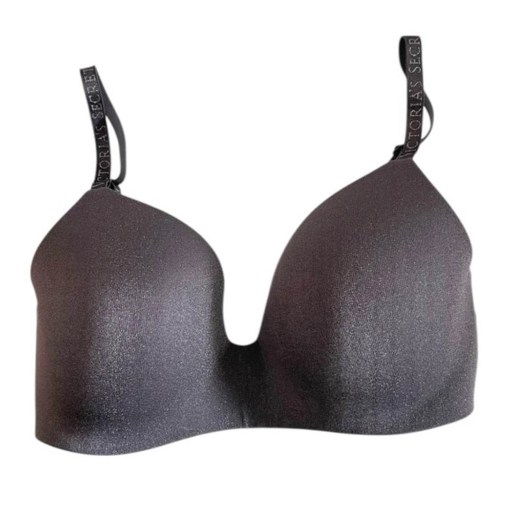 34DD Victoria Secret Bra Wireless Lightly Lined Sparkle Purple-ish T-Shirt 34 DD